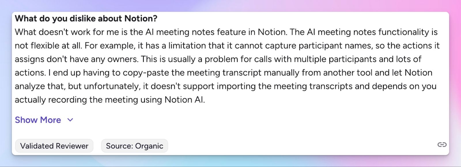 Notion AI doesn't auto-join meetings and notes aren't accurate
