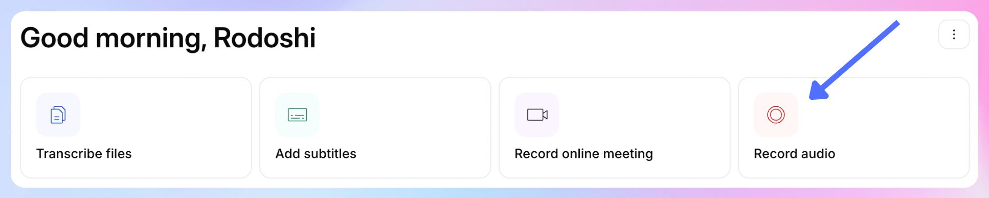 HappyScribe offers a browser-based recorder