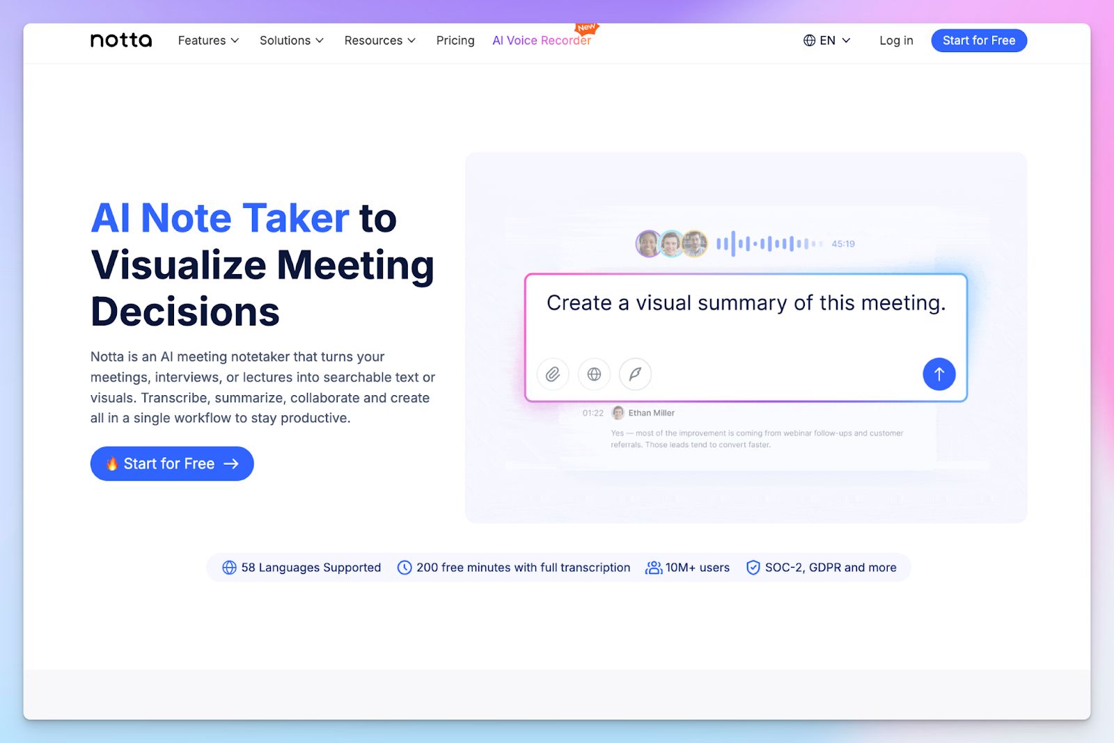 Notta - Sonix alternative for AI note taker