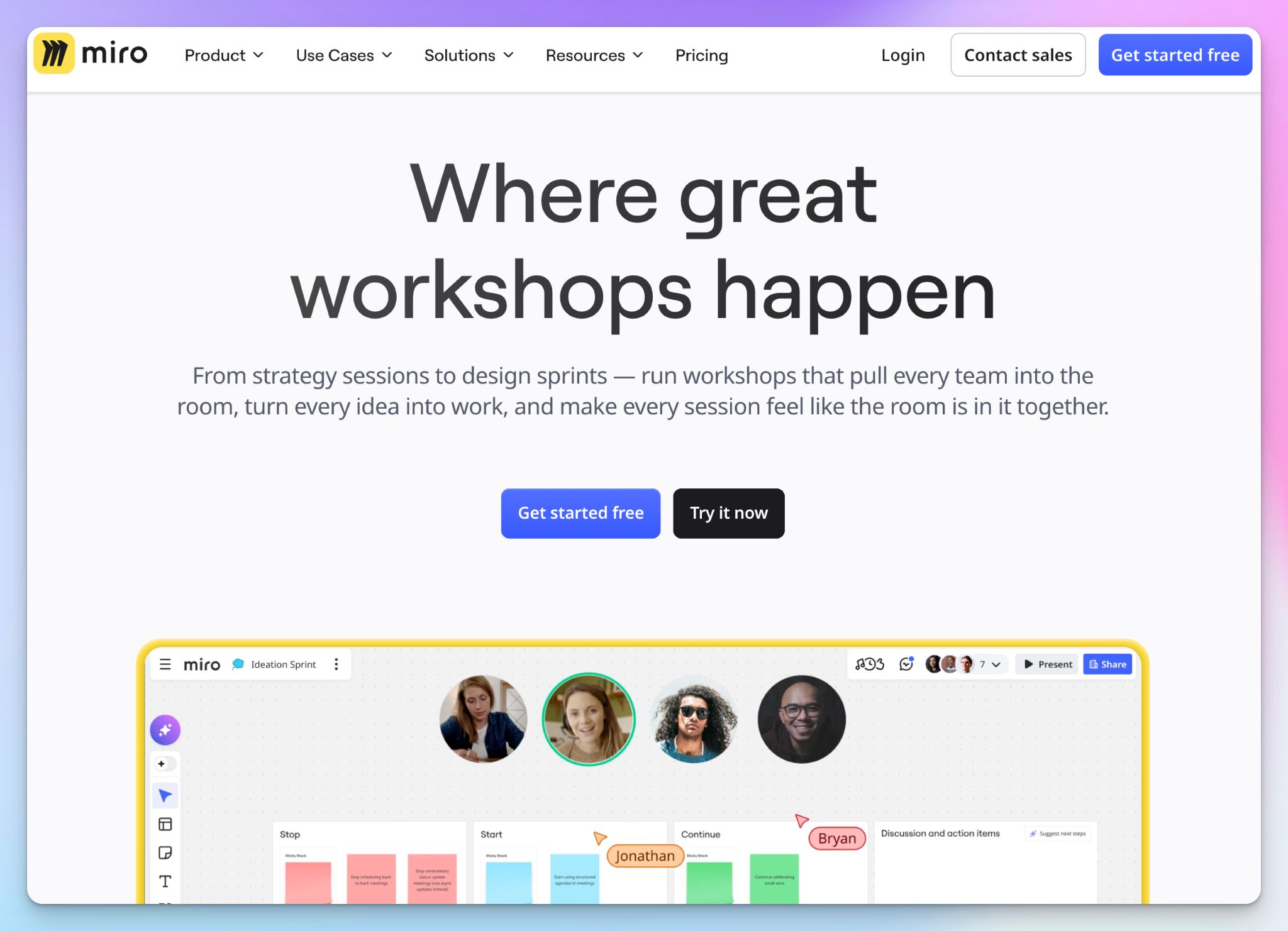Miro is a meeting productivity tool